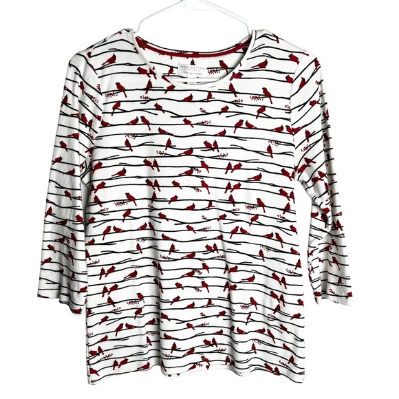 Charter Club‎ Luxury - Cardinal Long Sleeve Tee - Sz. MP - Picture 1 of 5